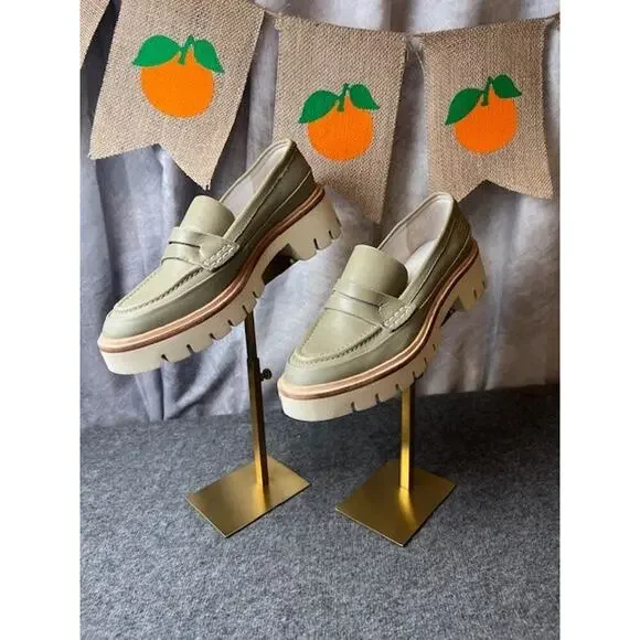 Oncept Seoul Platform Loafers Silver Moss Gray Size 6.5 - Picture 2 of 10